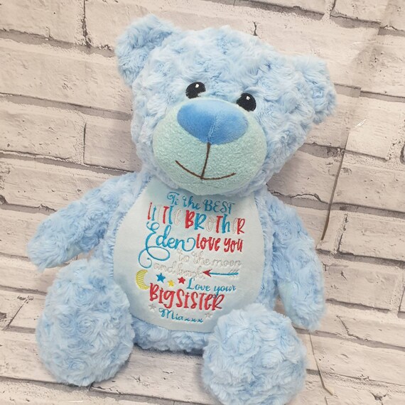 Personalised Teddy Bear Embroidered Baby Teddy New Baby Gift Big Brother sister Gift Etsy Canada