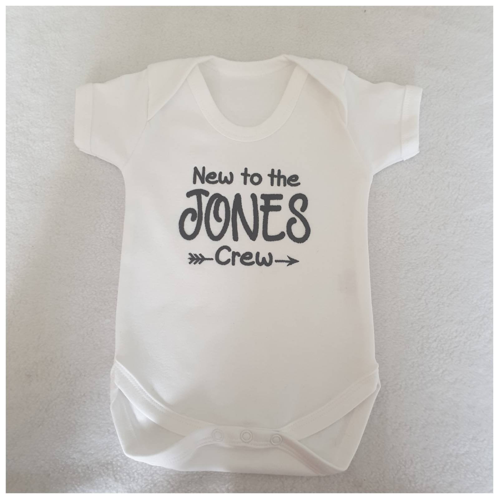 Personalised Embroidered Baby Vest, Unisex, Onesie, Grow, New Baby Gift