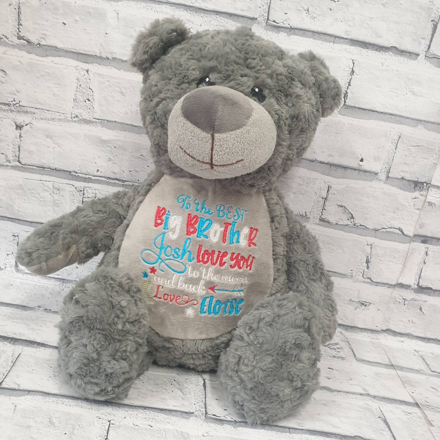 Personalised Teddy Bear, Embroidered Baby Teddy, New Baby Gift, Big