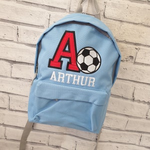 Sac à dos personnalisé pour tout-petit, sac à dos de football brodé, sac à dos de football personnalisé, sac de football pour chambre d'enfant, sac à dos préscolaire.