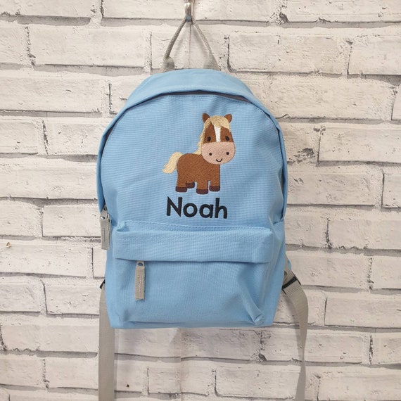 Personalised  Toddler Rucksack, Embroidered Horse Backpack,Nursey Bag, School Bag, Unisex, Boy, Girl