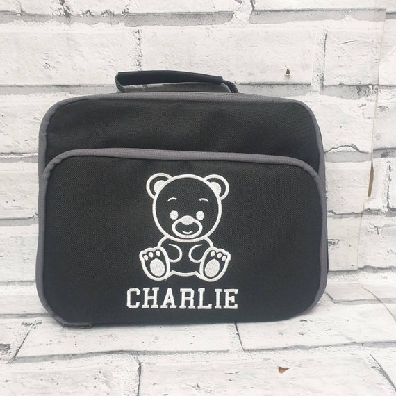 Personalised Bear LunchBox, Embroidered Bear Lunch Bag, Toddler LunchBox, Personalised Bear Rucksack, Embroidered Bear Backpack