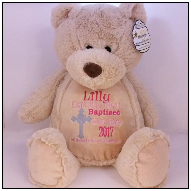 Personalised Teddy Bear, Embroidered Bears, Personalised Baby Gift, Christening, Birthday Gift, Birth Announcement, Embroidered, Owl Teddy image 3