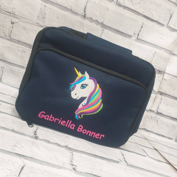 Personalised Unicorn LunchBox, School Lunch Bag, Toddler LunchBox,