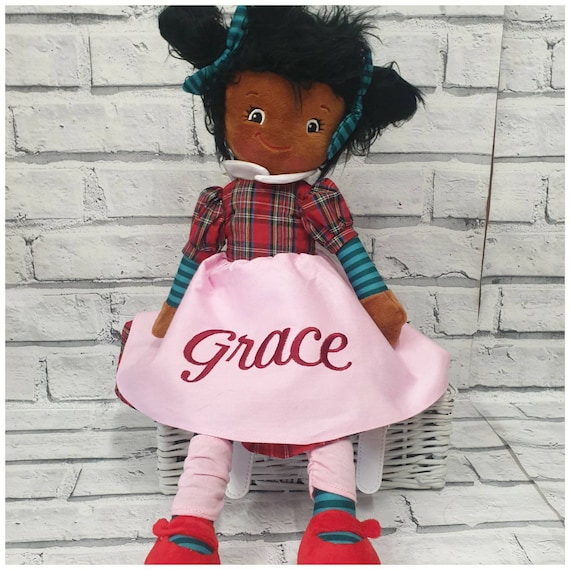 Personalised  Rag Doll, Beautiful Quality Rag Doll, Embroidered Girls Gift, Birthday or Christening, Western theme