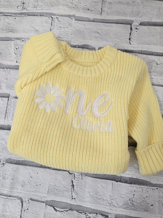 Personalised First Birthday T shirt, Embroidered One top with Flower