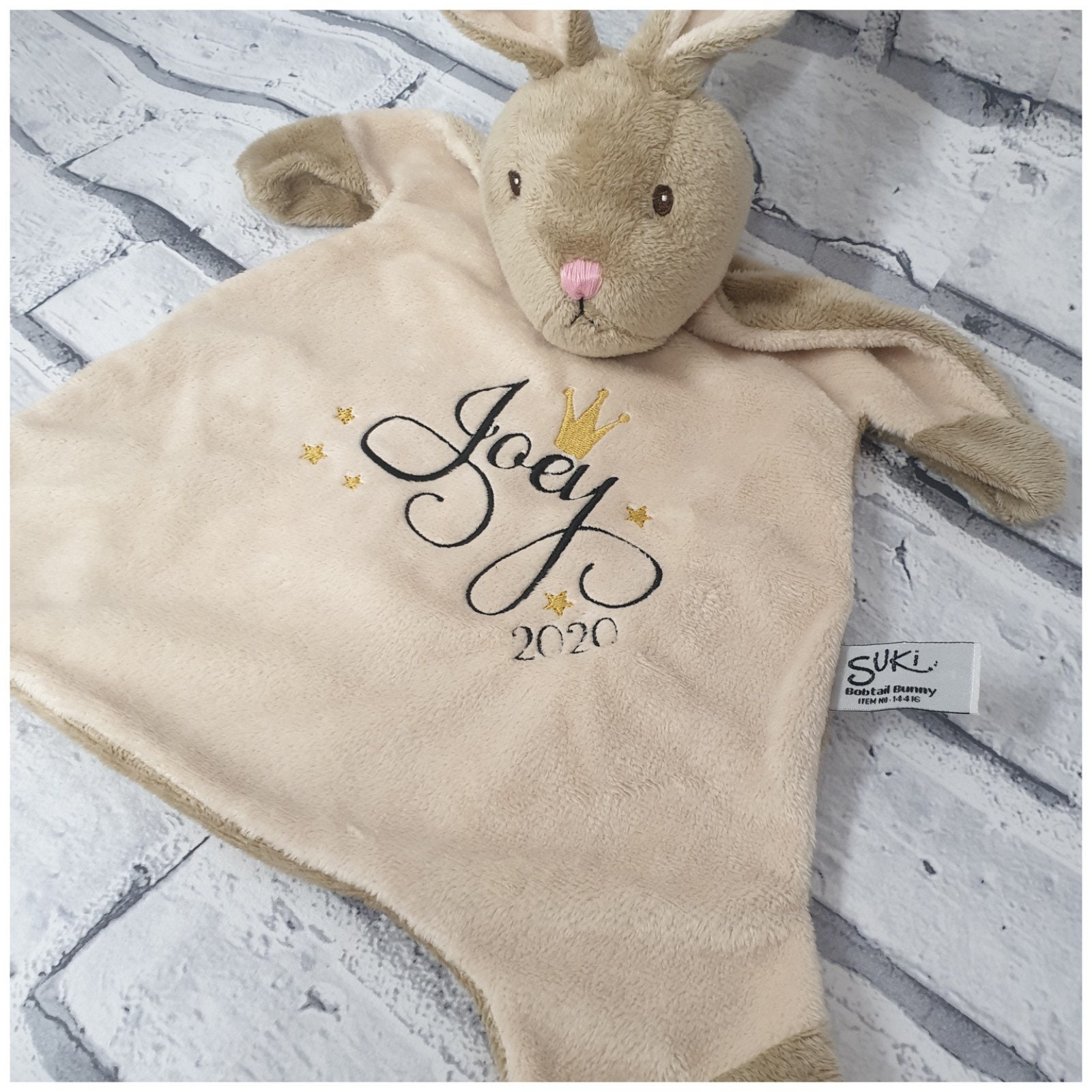 Personalised Baby Rabbit Comforter, Bunny Comfort Blanket, New Baby