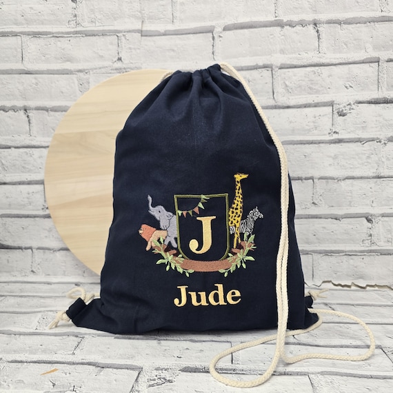 Personalised Drawstring Bag, Embroidered Tractor Child's PE Bag, Custom Children's Swimming Bag, Farm Theme Nursery Bag, Named Kids Kit Bag