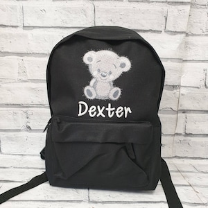 Sac à dos personnalisé ours en peluche, sac à dos brodé pour tout-petit, chambre d'enfant, cartable, unisexe, garçon, fille