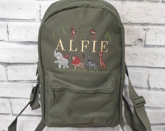 Personalised Toddler Backpack, Embroidered Safari Rucksack, Elephant  Rucksack, Safari Nursery Bag, Lion Backpack, Unisex, Girl, boy, Zebra