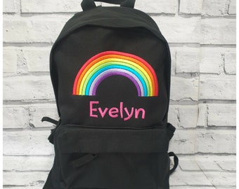 Personalised Toddler Rainbow Backpack, Rucksack,Nursey, School Bag