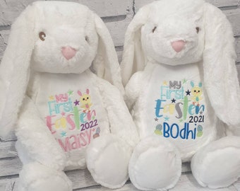 Personalised Easter Bunny, Personalised Easter Gift, Teddy Bear, Embroidered Bear, First Easter Gift, Baby Gift, Keepsake Bear