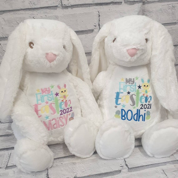 Personalised Easter Bunny, Personalised Easter Gift, Teddy Bear, Embroidered Bear, First Easter Gift, Baby Gift, Keepsake Bear