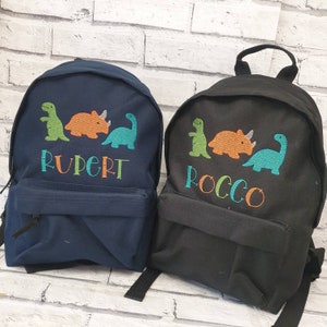 Personalised Toddler Rucksack, Embroidered Dinosaur Backpack,Nursey, School Bag, Unisex, Boy, Girl