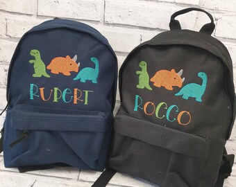 Mochila personalizada para niño pequeño, mochila de dinosaurio bordada, mochila escolar, unisex, para niño y niña.