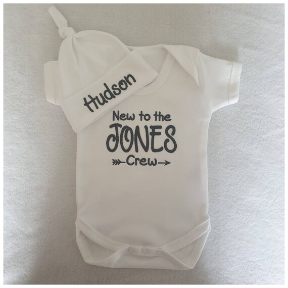 Personalised Baby Vest/Hat,Unisex, Onesie, Grow, New Baby Gift, Baby Shower, Personalised  Baby Clothing, Baby Set