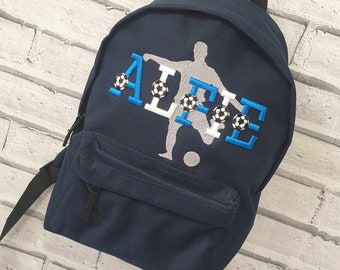 Mochila infantil personalizada, mochila de fútbol bordada, bolsa de viaje, mochila de fútbol personalizada, nombre en 3D, mochila infantil personalizada