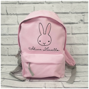 Sac à dos personnalisé lapin lapin, sac à dos, chambre d'enfant, cartable, unisexe, fille, garçon
