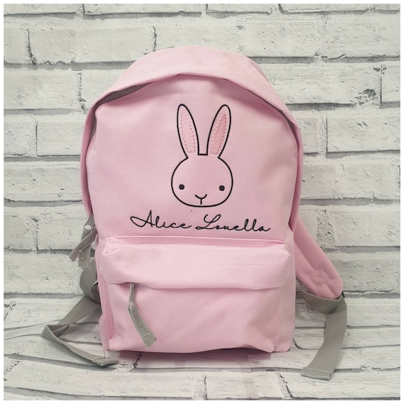 Personalised Bunny Rabbit Backpack, Rucksack,Nursey, School Bag, Unisex, Girl, Boy