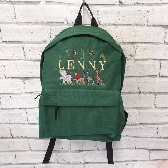 Personalised Toddler BackPack, Embroidered Elephant Rucksack, Lion Nursey Bag, Zebra School Bag, Unisex, Boy, Girl, Safari Animal rucksack.