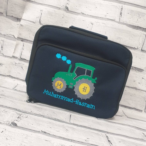 Personalised Tractor LunchBox, School Lunch Bag, Toddler LunchBox,