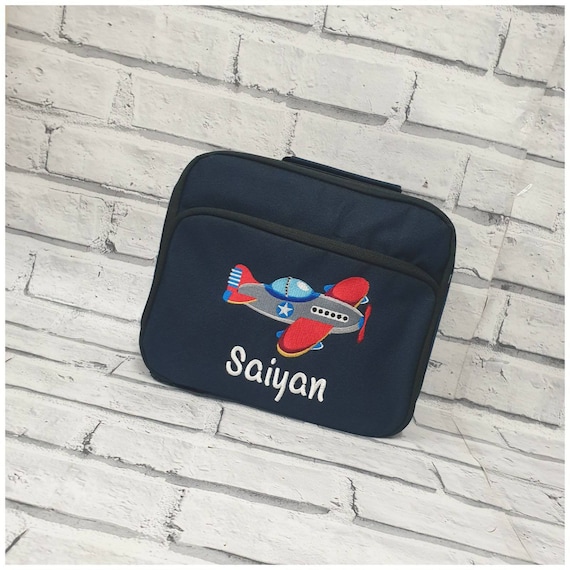 Personalised Plane LunchBox, airplane School Lunch Bag, Toddler aeroplane LunchBox,