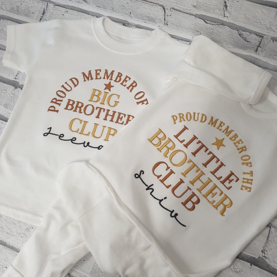 Personalised Matching Sibling Set, Sibling Matching T Shirt Set, Matching Unisex Baby Vest Set, Matching T Shirts, Big Brother T shirt