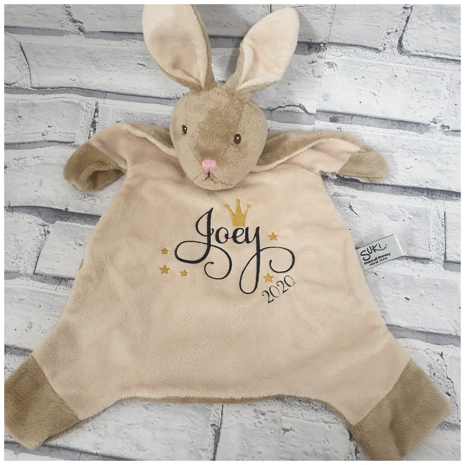 Personalised Baby Rabbit Comforter, Bunny Comfort Blanket, New Baby