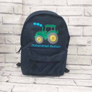 Personalised Tractor Toddler Backpack, Rucksack,Nursey, School Bag, Unisex, Boy, Girl