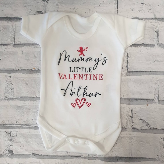 Personalised My First Valentines day Vest, Embroidered 1st Valentines day Baby Vest, Mummy's Little Valentine Baby Vest, Valentines Day Gift