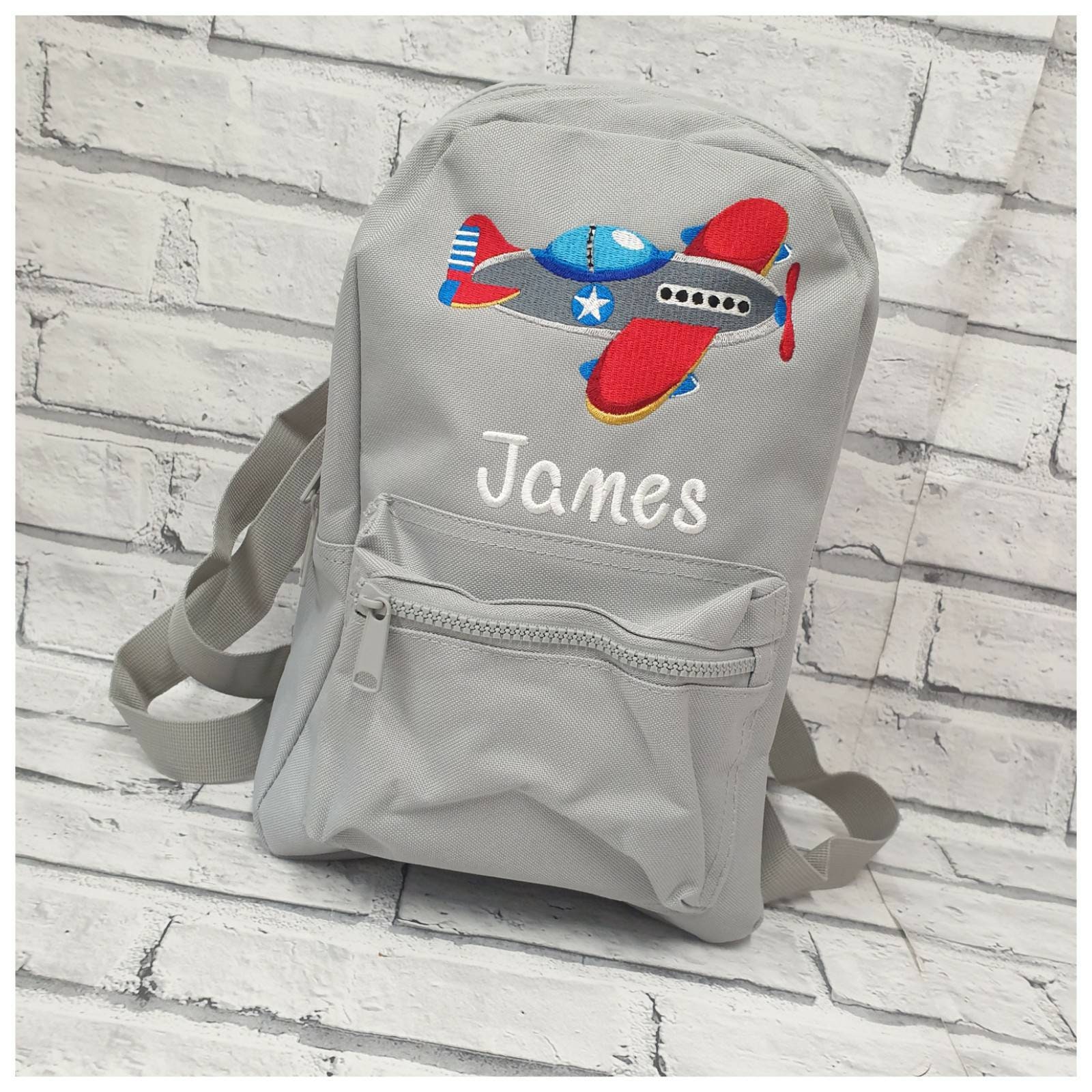 Personalised Plane Backpack Embroidered Toddler 