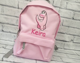 Mochila personalizada para niños pequeños, mochila de dinosaurio bordada, bolsa de dinosaurio para niño, bolsa de guardería de dinosaurio para niña, mochila escolar de dinosaurio