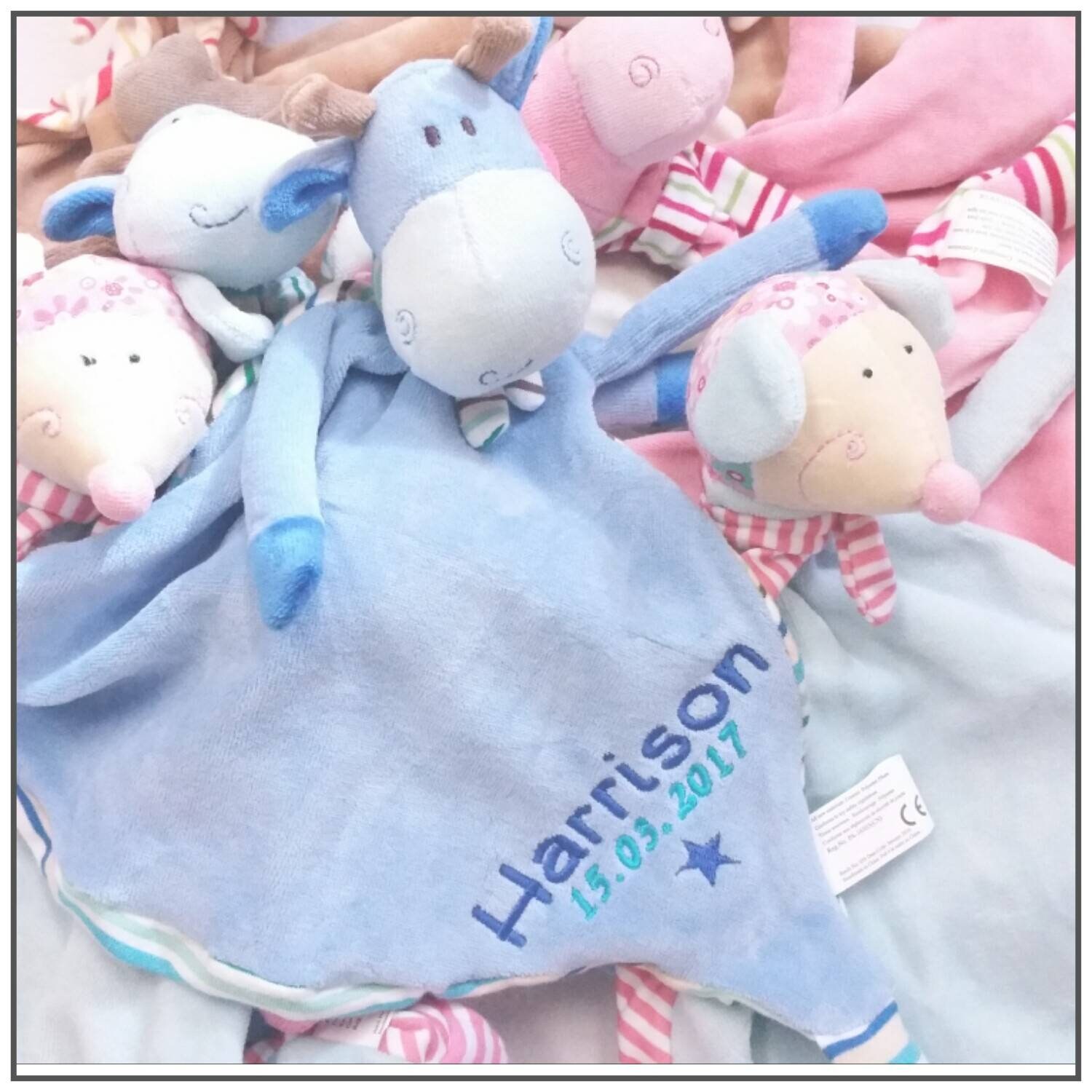 Personalised Baby Comfort Blanket, Comforter, Boys And Girls Cuddle Blanket, Teddy Bear, New