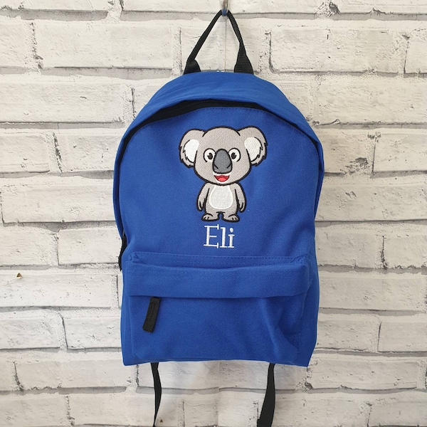Personalised Koala Toddler Backpack, Embroidered Koala Rucksack,Nursey Bag, School Bag, Unisex, Boy, Girl