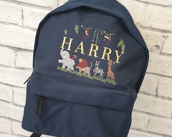 Personalised Toddler Safari Rucksack, Embroidered Safari Backpack