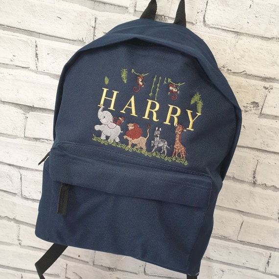 Personalised Toddler Safari Rucksack, Embroidered Safari Backpack