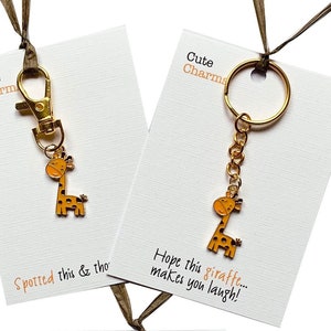Cute Charms! Cute handmade enamel Giraffe clasp/phone charm. Various slogans. Ideal birthday/well done gift