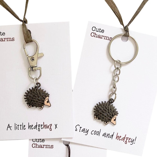 Cute Charms! Cute handmade enamel Hedgehog clasp/phone charm. Various slogans. Ideal well done/birthday gift