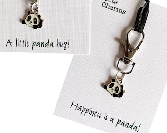 Cute Charms! Cute handmade enamel Panda clasp/phone charm. Various slogans. Ideal pick me up/miss you gift