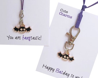 Cute Charms! enamel Bat clasp/phone charm. Ideal well done gift