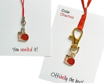 Cute Charms! Cute handmade enamel Snail clasp/phone charm.Ideal well done/gift