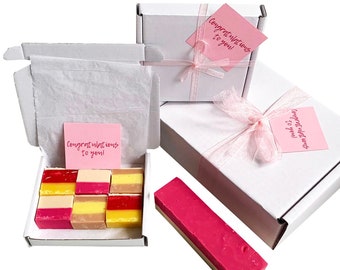 CONGRATULATIONS! gift box with luxury handmade fudge. Various flavour choices/sizes. Personalise.