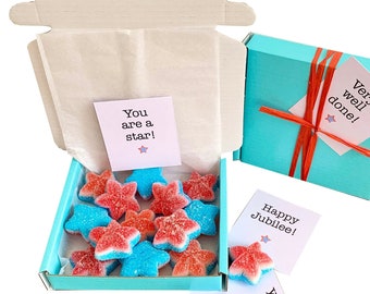 Tiny treats! Little box of fizzy stars. Ideal Well done/thank you gift etc. Personalisable.
