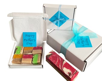 MOTHER'S DAY gift box with luxury handmade fudge. Various flavour choices/sizes. Personalise.