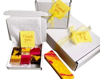 THANK YOU gift box with luxury handmade fudge. Various flavour choices/sizes. Personalise.