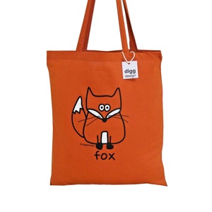 Sac fourre-tout FOX en coton orange rouille. Différents modèles disponibles.