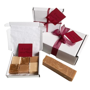 A SMALL SOMETHING gift box with luxury handmade fudge. Various flavour choices/sizes. Personalise.