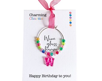 Charming Charms! Cute handmade personal initial Wine Charm. Any letter. Personalise note.