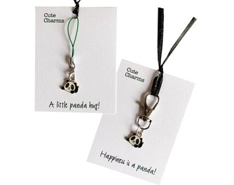 Cute Charms! Cute handmade enamel Panda clasp/phone charm. Various slogans. Ideal pick me up/miss you gift