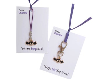 Cute Charms! enamel Bat clasp/phone charm. Ideal well done gift